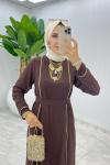 Kahve Premium İkili İmren Takım Tesettür Giyim