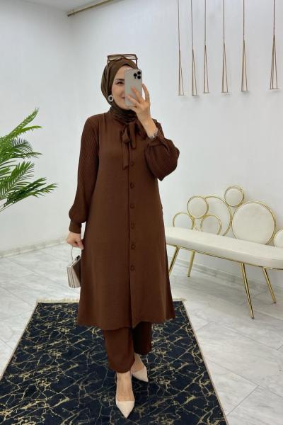 Kahve Saadet Takım Tesettür Giyim