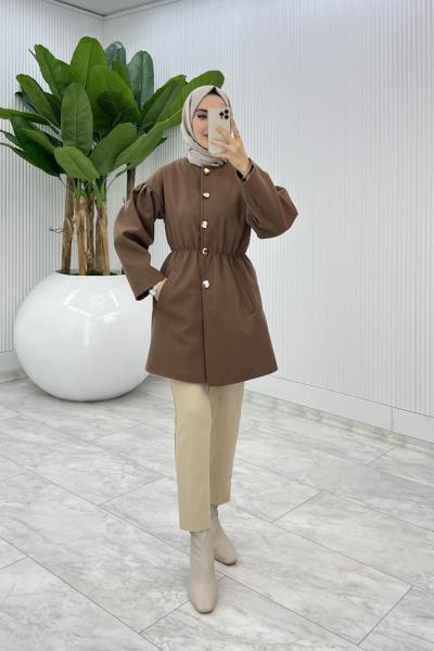 Kahve Yelda Kaşe Tesettür Giyim