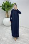 Lacivert Arzu Triko Elbise Tesettür Giyim