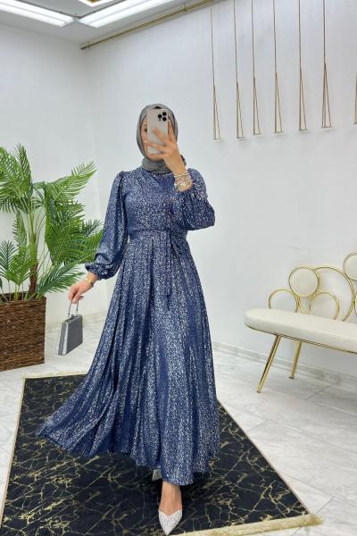 Lacivert Benan Elbise Tesettür Giyim