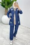 Lacivert Cansel Kot Takım Tesettür Giyim