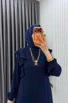 Lacivert Eylül Elbise Premıum Tesettür Giyim