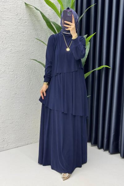 Lacivert Premium Sultan Elbise Tesettür Giyim