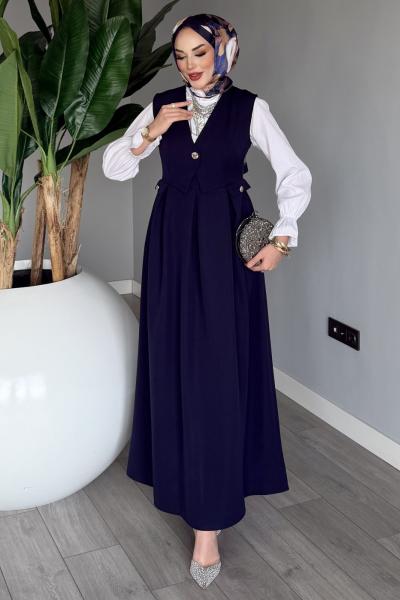 Lacivert Premium Zehra Jile Tesettür Giyim