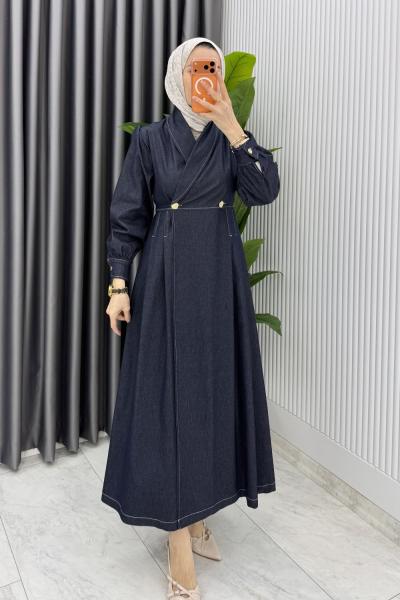 Lacivert Premıum Rengin Ferace Tesettür Giyim