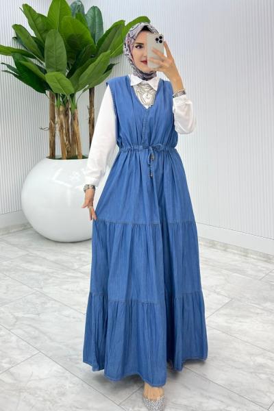 Mavi Baha Kot Jile Tesettür Giyim