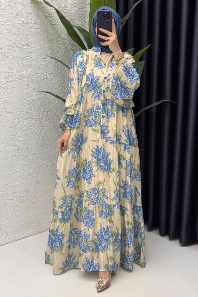 Mavi Dilşah Elbise Tesettür Giyim