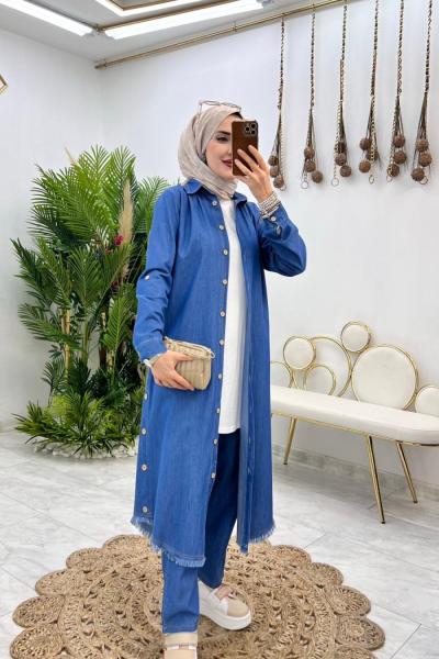 Mavi İmge Kot Takım Tesettür Giyim