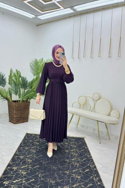 Mürdüm İkra Elbise Tesettür Giyim