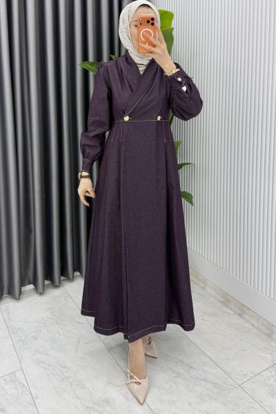 Mürdüm  Premıum Rengin Ferace Tesettür Giyim
