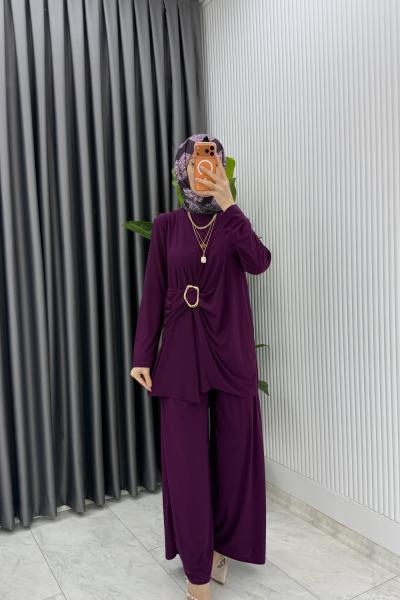 Mürdüm Figen Pantolon Takım Tesettür Giyim