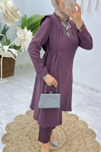 Mürdüm Kumsal Takım Tesettür Giyim