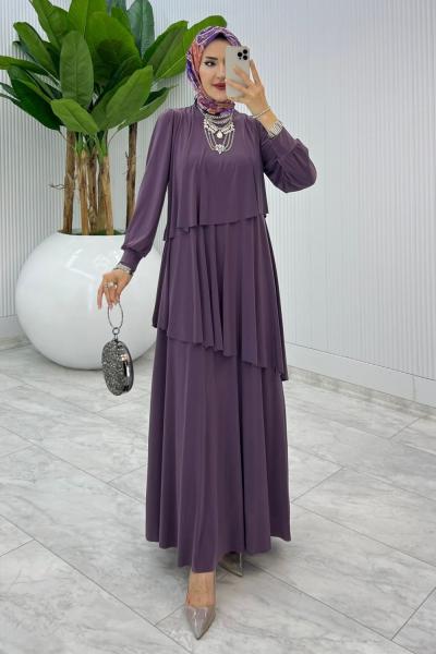 Mürdüm Premium Diva Elbise Tesettür Giyim