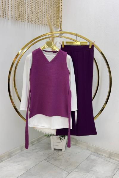 Mürdüm Tuvit Süveter Tesettür Giyim