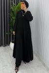 Siyah Cansu Müslin Kumaş Tesettür Takım