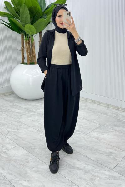 Siyah Cepli Şalvar Tesettür Giyim