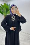 Siyah Halime Elbise Takım Tesettür Giyim