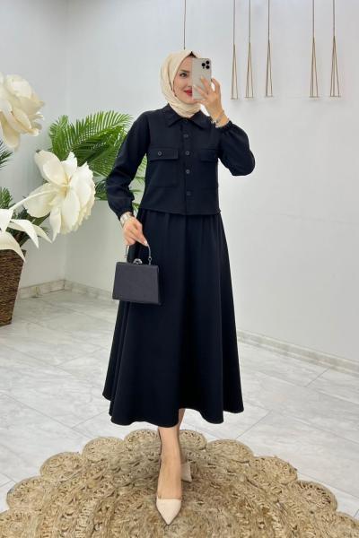 Siyah Janset Takım Tesettür Giyim