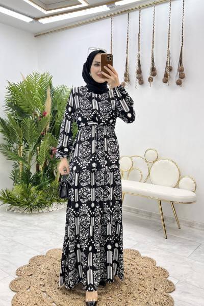 Siyah Kıymet Elbise Tesettür Giyim
