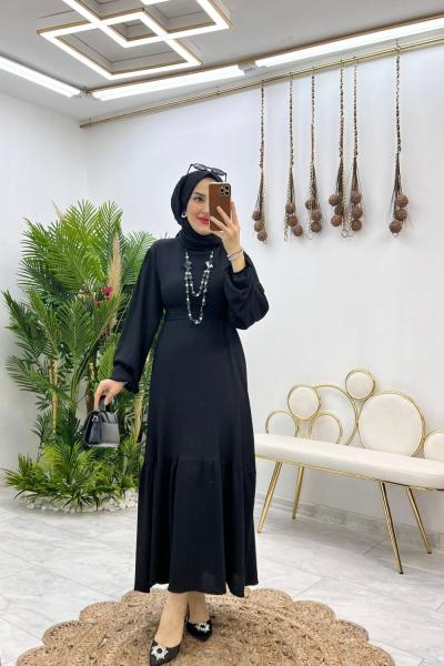 Siyah Meryem Elbise Tesettür Giyim