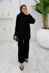 Siyah  Premıum Atkılı Triko Takım Tesettür Giyim