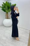 Siyah Premium Aksu Etek Takım Tesettür Giyim