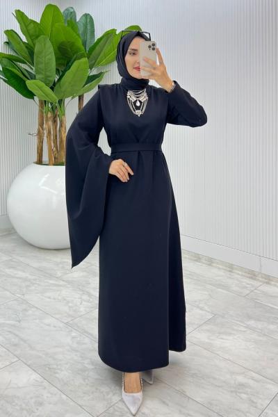 Siyah Premium Yağmur Elbise Tesettür Giyim