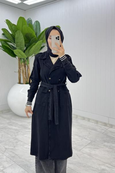 Siyah Premium Hançer Kot Kap Tesettür Giyim