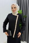 Siyah Rabia Etek Takım Tesettür Giyim