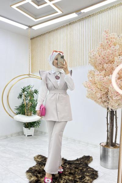 Taş Astarlı Yelek Takım Tesettür Giyim