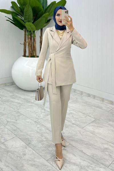 Taş Premium Astarlı Klas Takım Tesettür Giyim