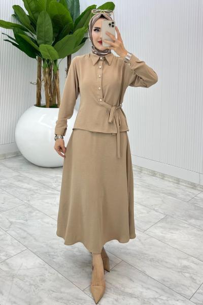 Taş Şeyda Etek Takım Tesettür Giyim