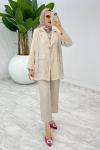 Taş Tek Düğme Ceket Takım Tesettür Giyim