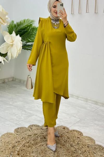 Yağ Yeşil Kumsal Takım Tesettür Giyim