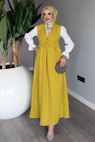 Yağ Yeşili Premium Zehra Jile Tesettür Giyim