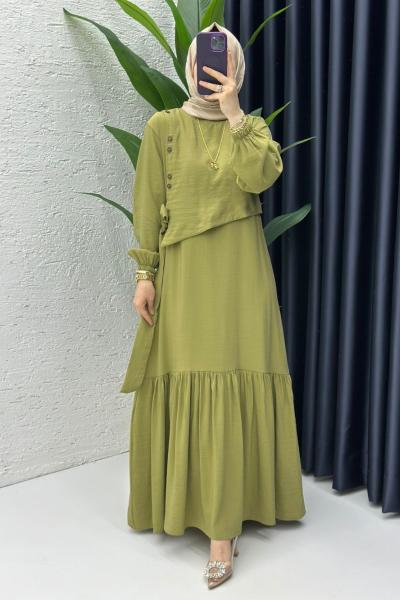 Yeşil Aycan Elbise Tesettür Giyim
