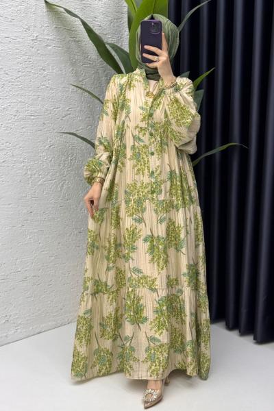 Yeşil Dilşah Elbise Tesettür Giyim