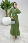 Yeşil Şoray Elbise Tesettür Giyim