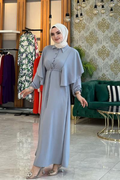 Açelya Elbise Gri Gri