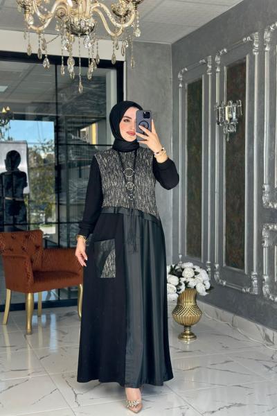 Adalina Elbise Siyah  Siyah