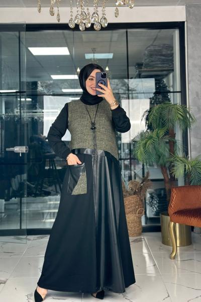 Adalina Elbise Haki Haki