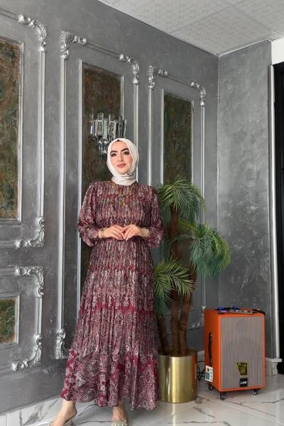 Ahenk Elbise-Bordo Bordo