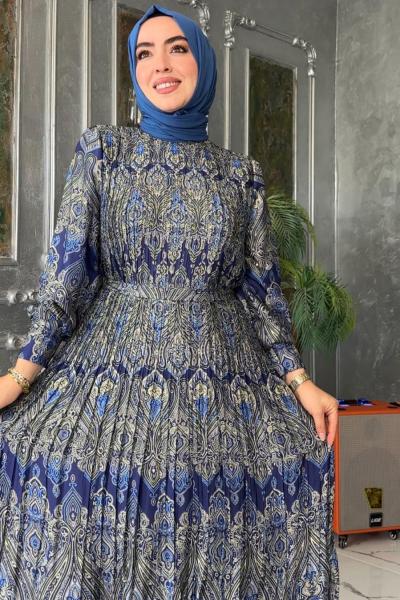 Ahenk Elbise-Mavi Mavi