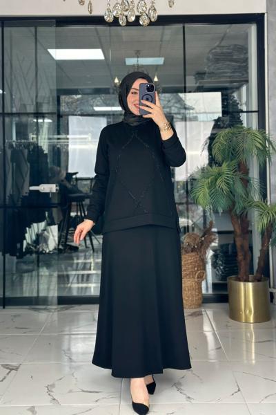 Ahu Takım Siyah Siyah