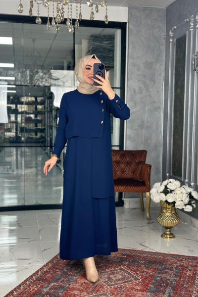 Ahuzar Elbise Lacivert Lacivert