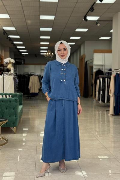 Akgün Kot Takım-Mavi Mavi