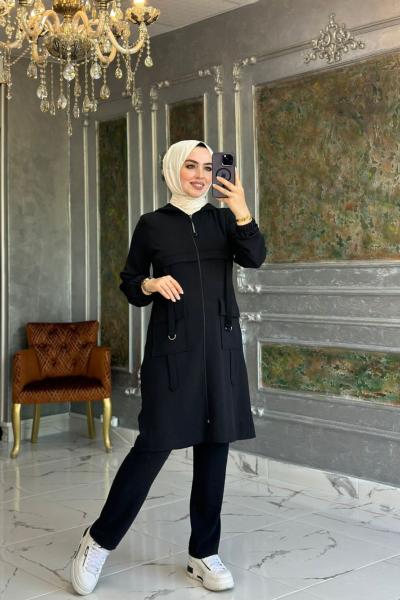 Ayrobin Üçlü Takım Siyah Siyah