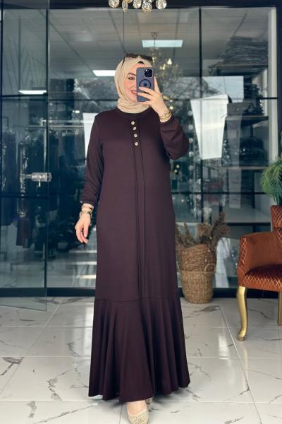 Azel Elbise Kahverengi Kahverengi