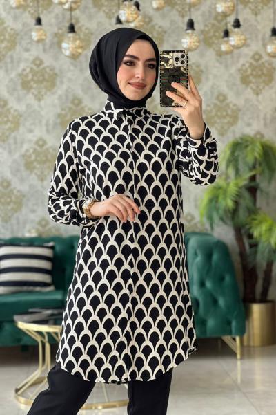 Bahar Gömlek Siyah Beyaz Siyah Beyaz